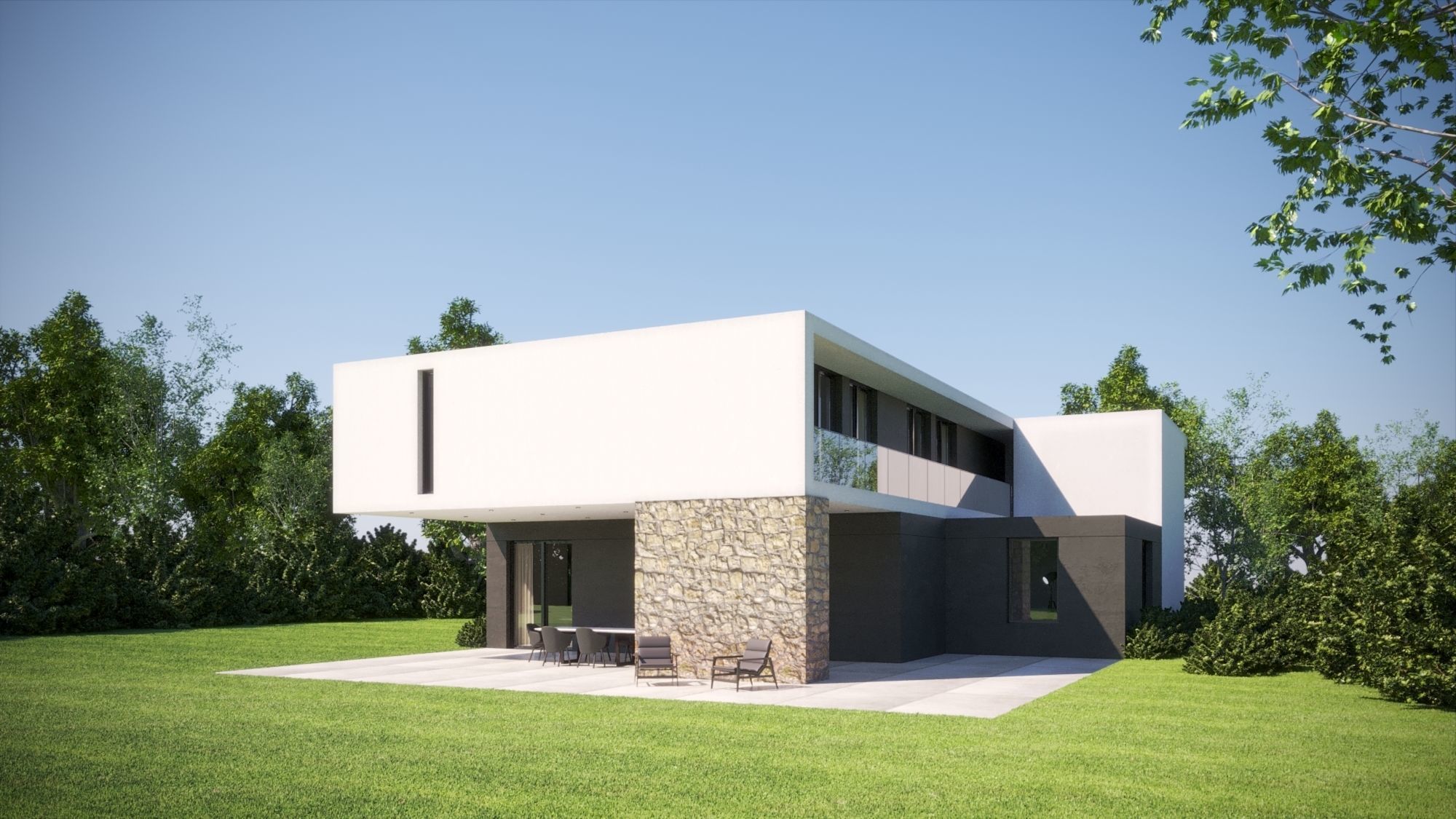 Exterior House Scene 8 Day Dusk 3D model_4