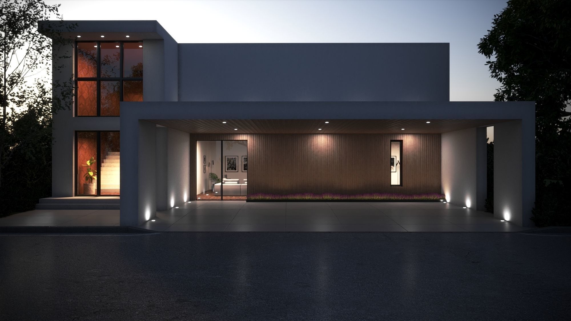Exterior House Scene 8 Day Dusk 3D model_5