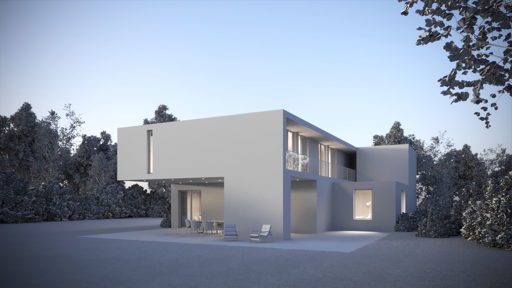 Exterior House Scene 8 Day Dusk 3D model_11