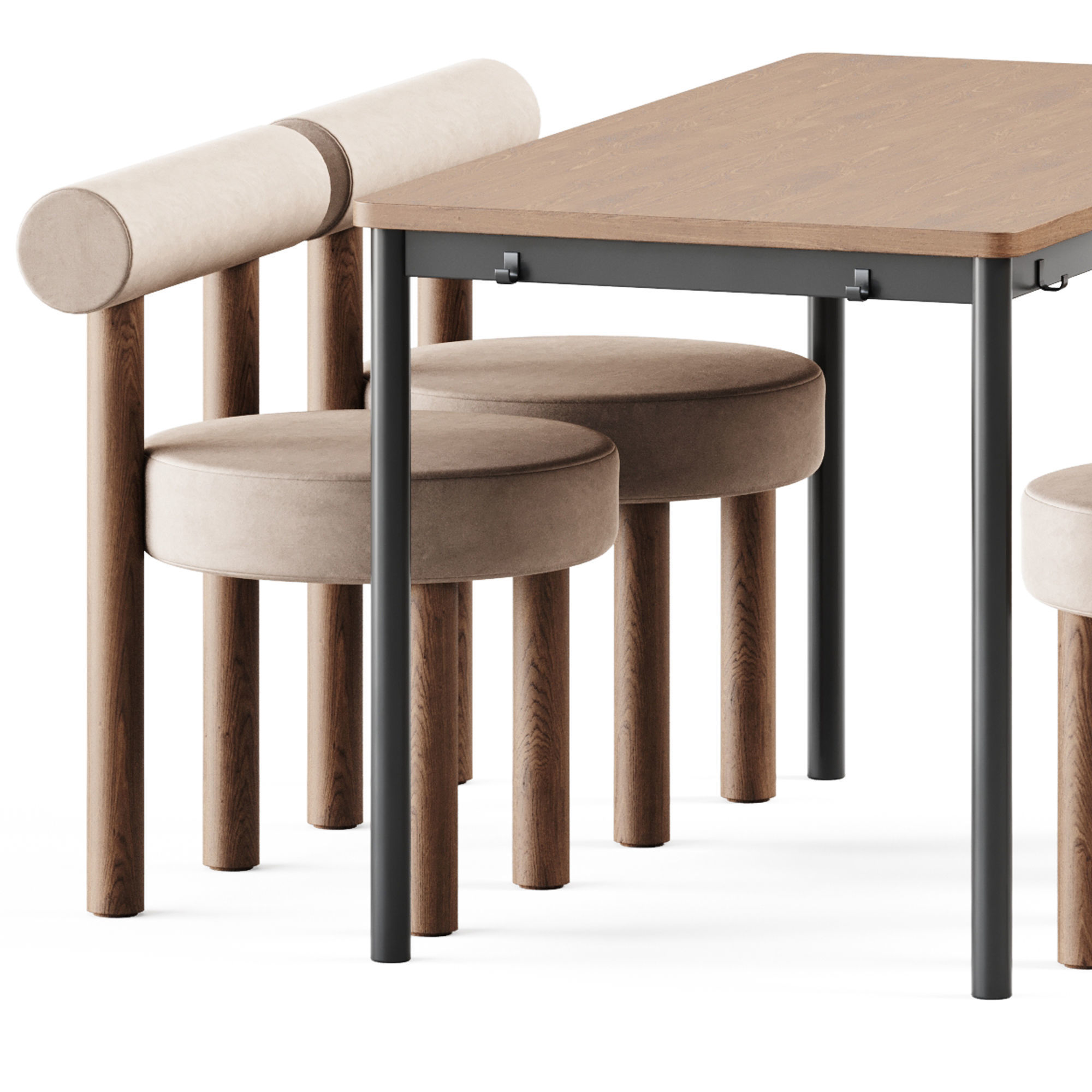 Tommaryd table by Ikea and Chair  CS2 by Noom 3D model_1