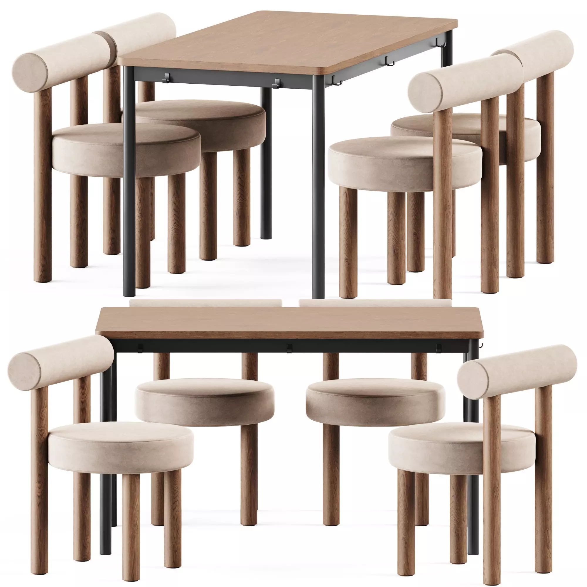 Tommaryd table by Ikea and Chair  CS2 by Noom 3D model_0