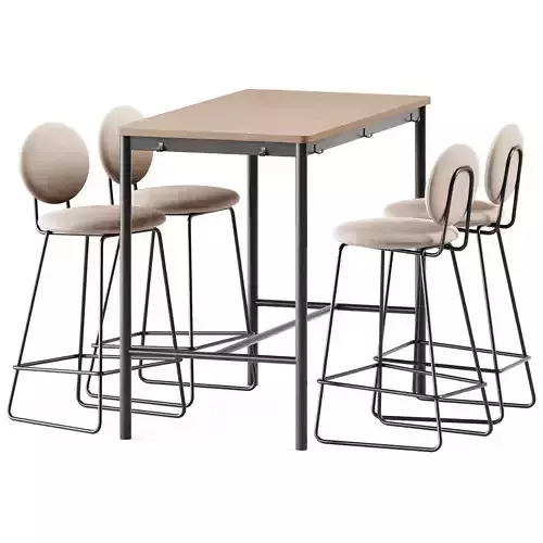 Tommaryd table by Ikea and Gemma Bar Chair by Baxter
