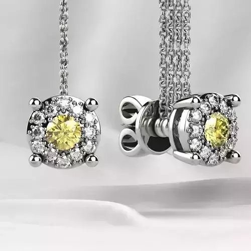 Citrine Gemstone Stud Gold Earrings