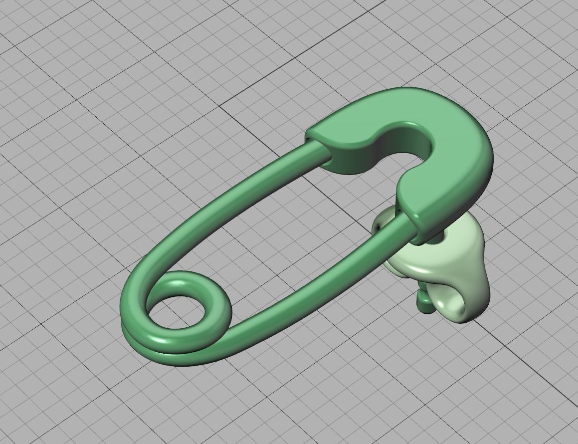 Diamond Safety Pin Stud Earrings Bespoke Earrings 3dmodel 3D print model_32