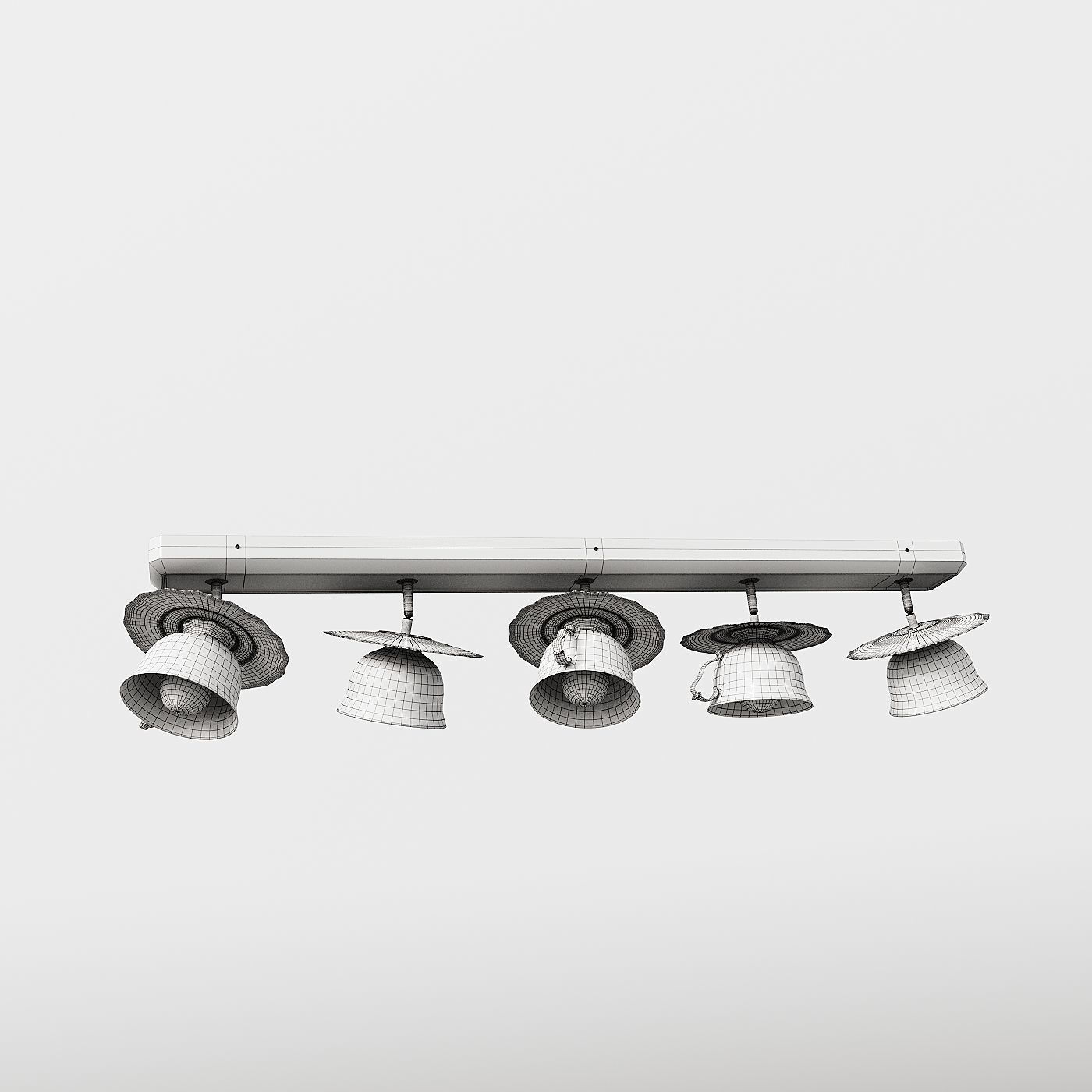 illuminator light fixture with four lights 3D model_5