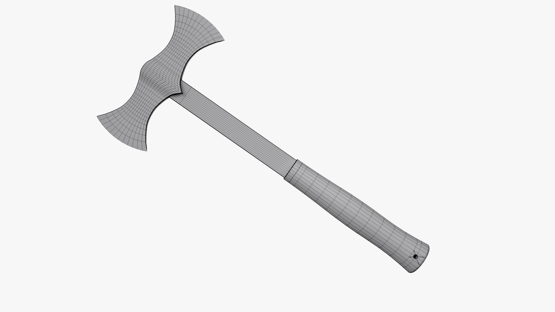 Double Bit Axe 3D model_9