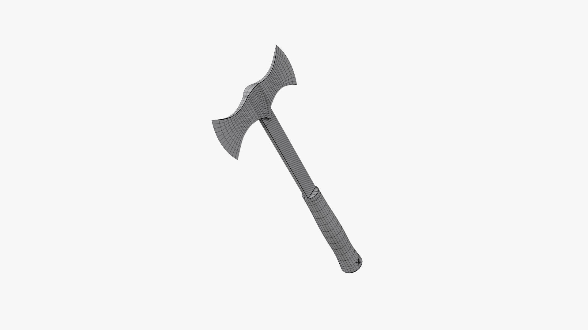 Double Bit Axe 3D model_8