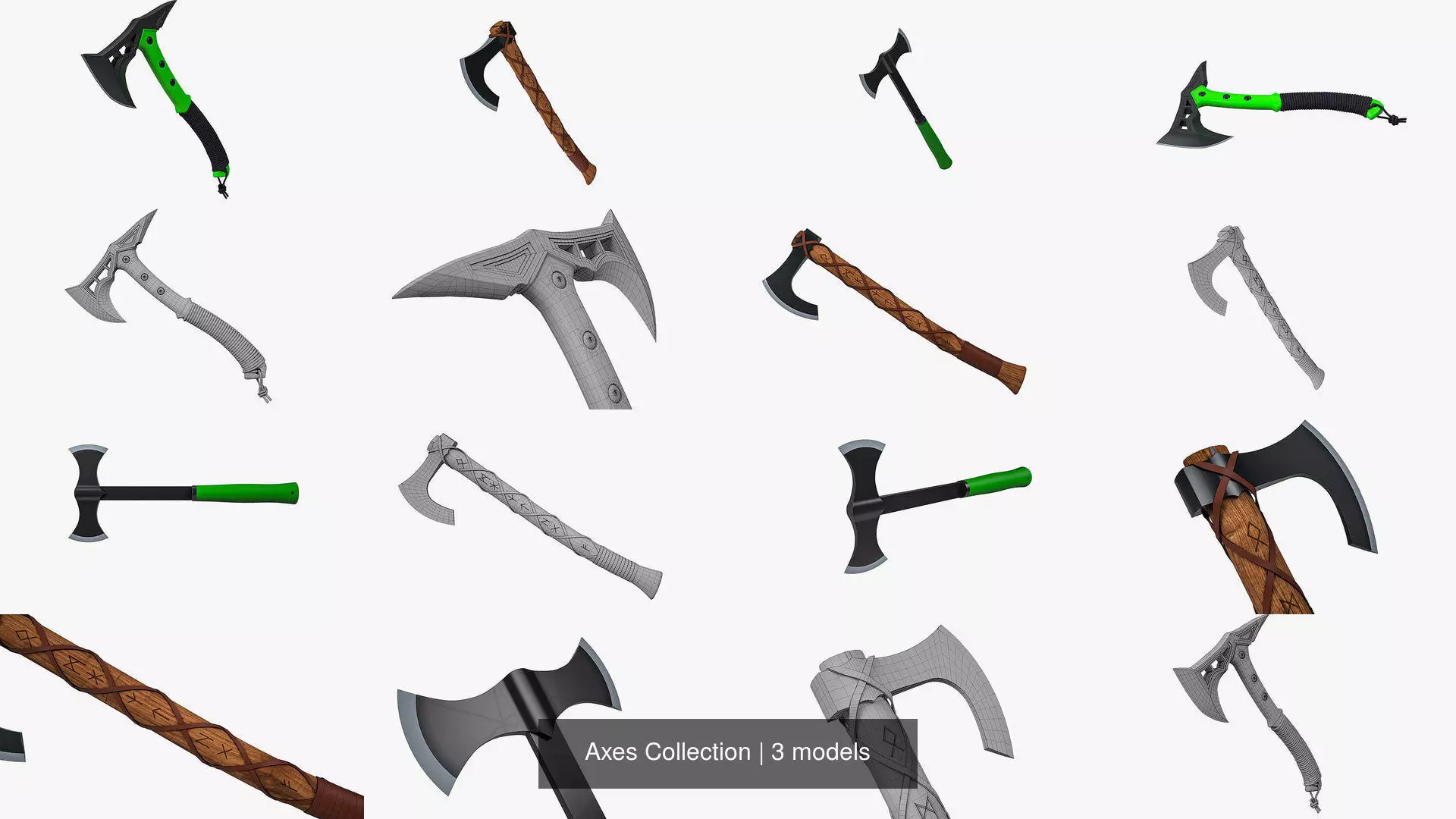 Axes Collection axe with handle _1