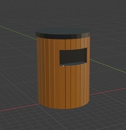 Low Poly Garbage Can 3D model Free low-poly 3D model