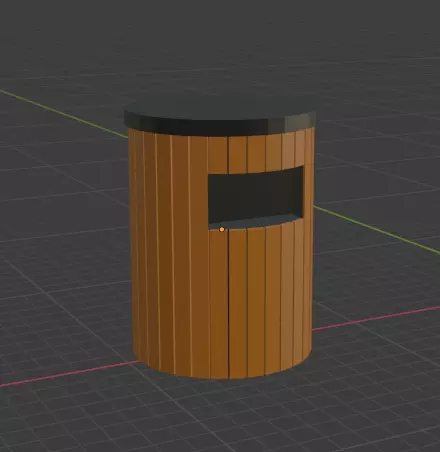 Low Poly Garbage Can 3D model Free low-poly 3D model_0