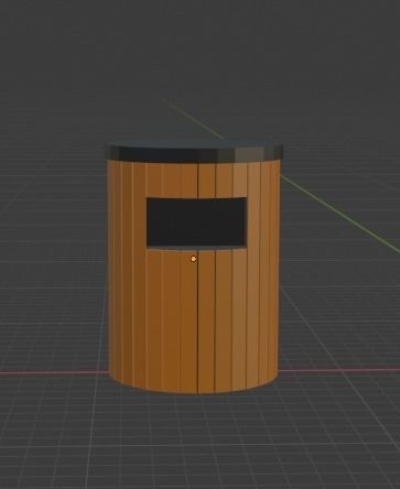 Low Poly Garbage Can 3D model Free low-poly 3D model_1