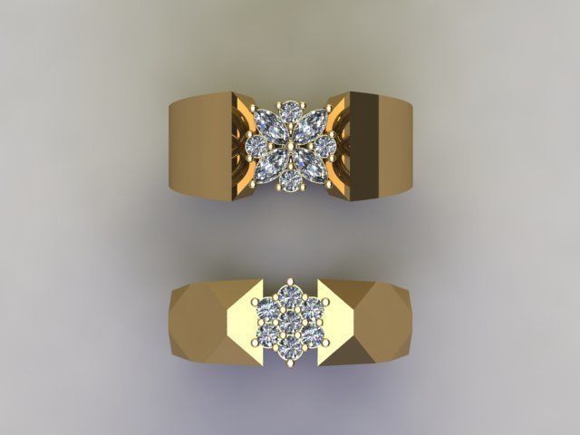 solitaire rings 3D print model_4