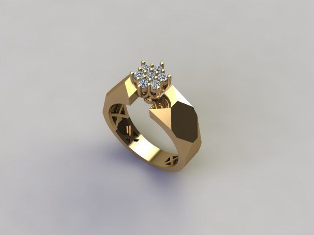solitaire rings 3D print model_6