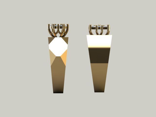 solitaire rings 3D print model_5