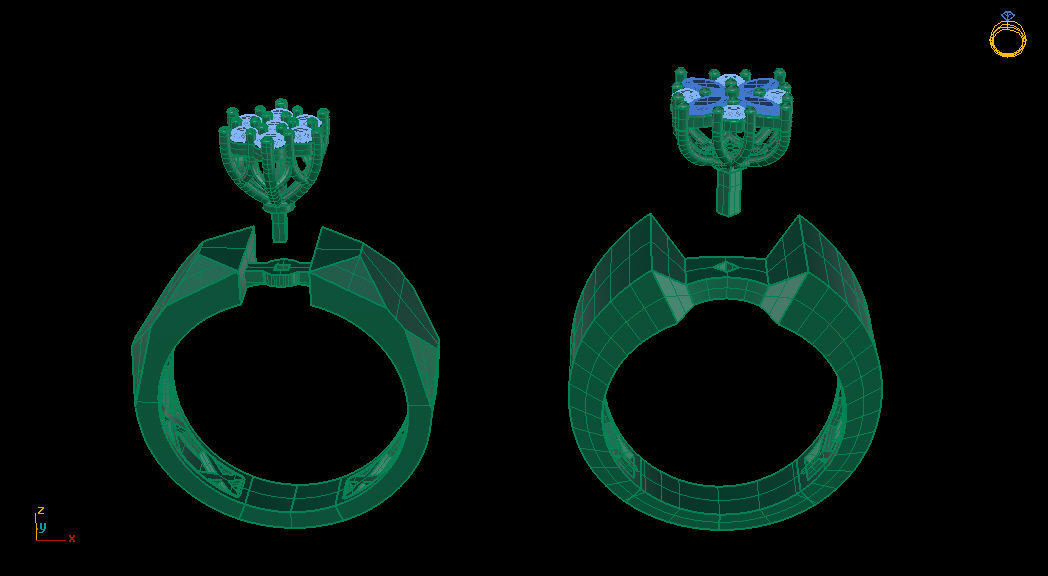 solitaire rings 3D print model_8
