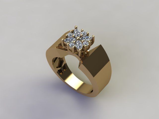 solitaire rings 3D print model_7
