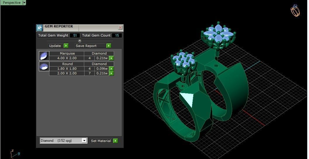 solitaire rings 3D print model_2