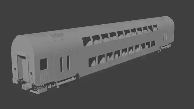 H0 1-87 scale Doppelstockwagen DBpza 781 3D print model