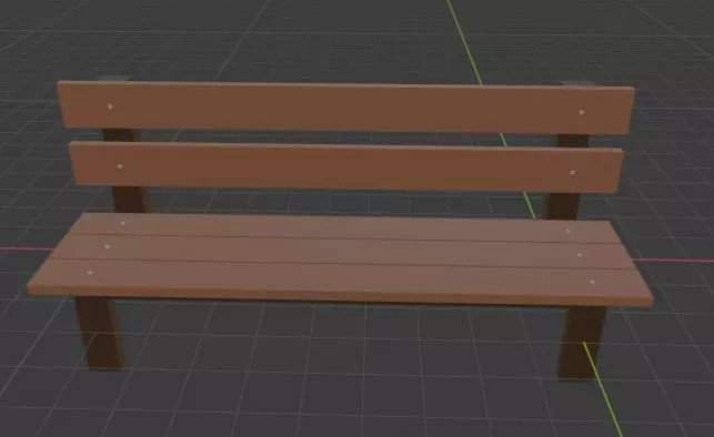 Low Poly Bench 3D model wooden Free low-poly 3D model