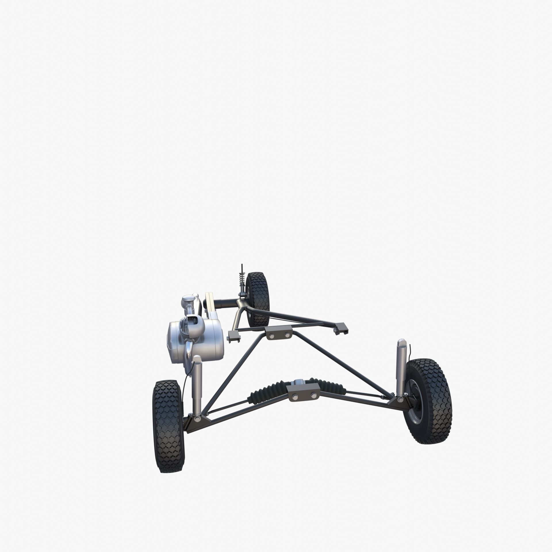 Generic 50cc Microcar with interior and chassis 3D model_14