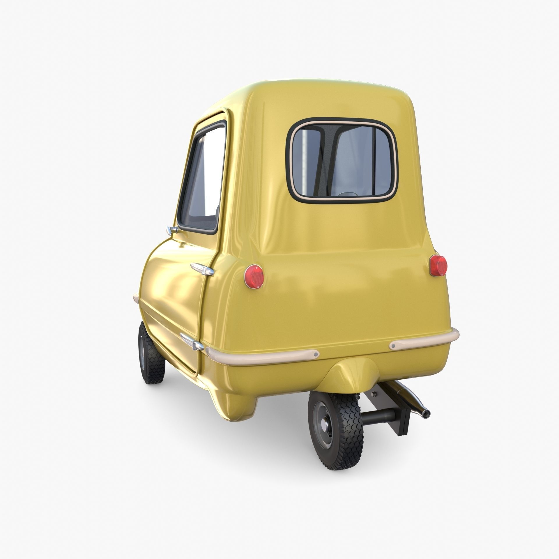 Generic 50cc Microcar with interior and chassis 3D model_12
