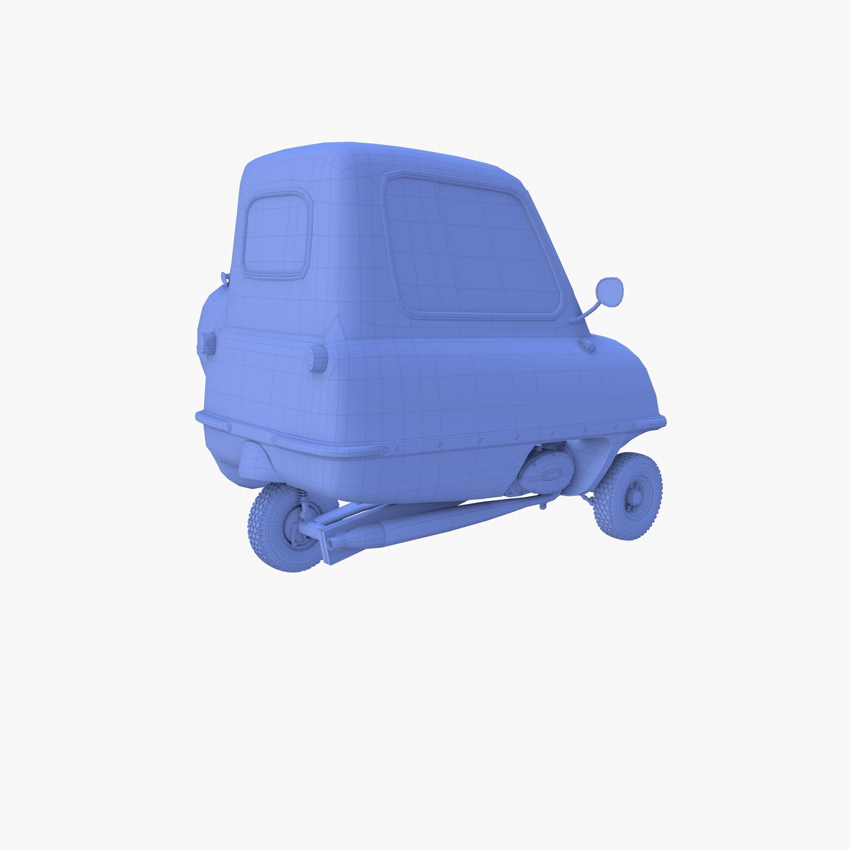 Generic 50cc Microcar with interior and chassis 3D model_18