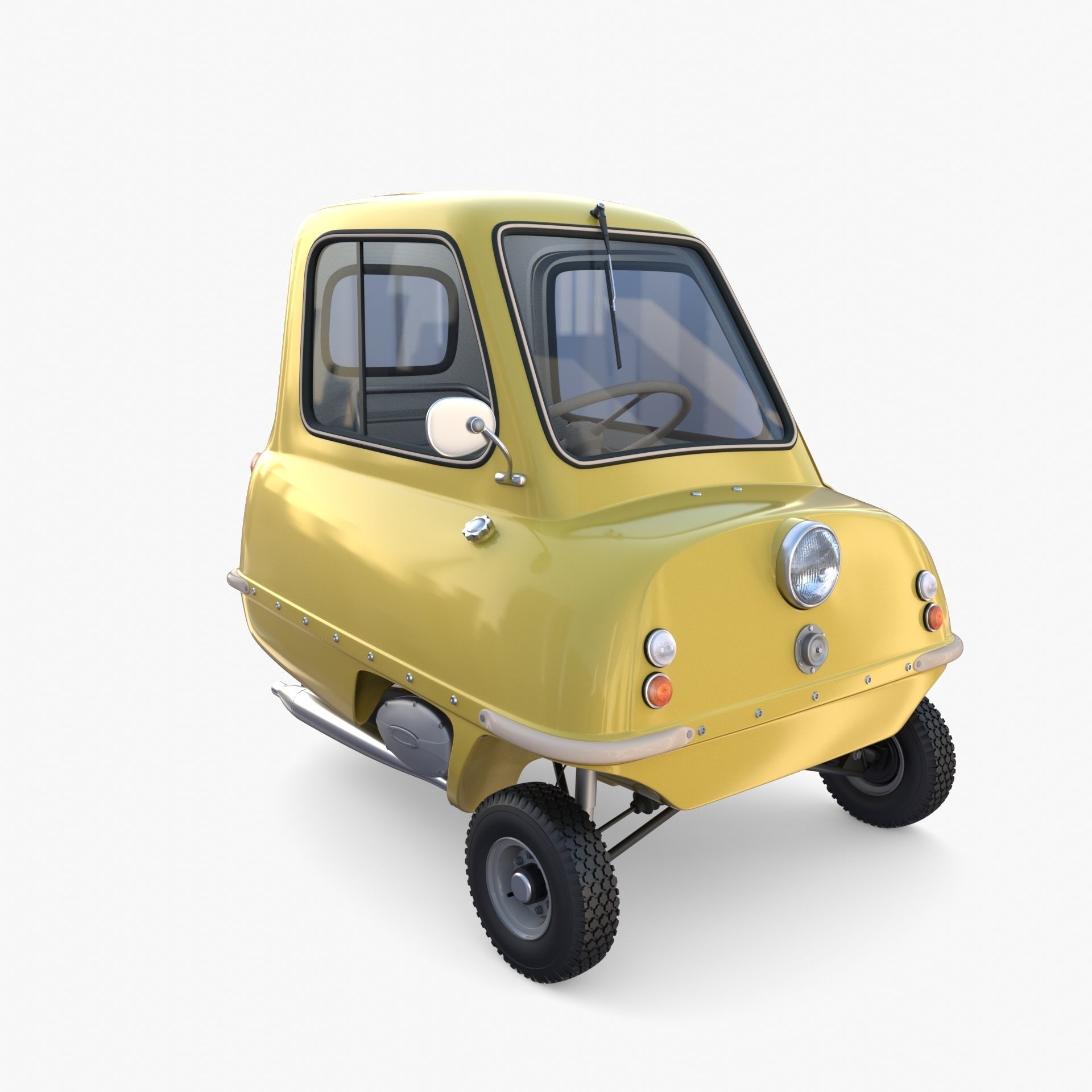 Generic 50cc Microcar with interior and chassis 3D model_7