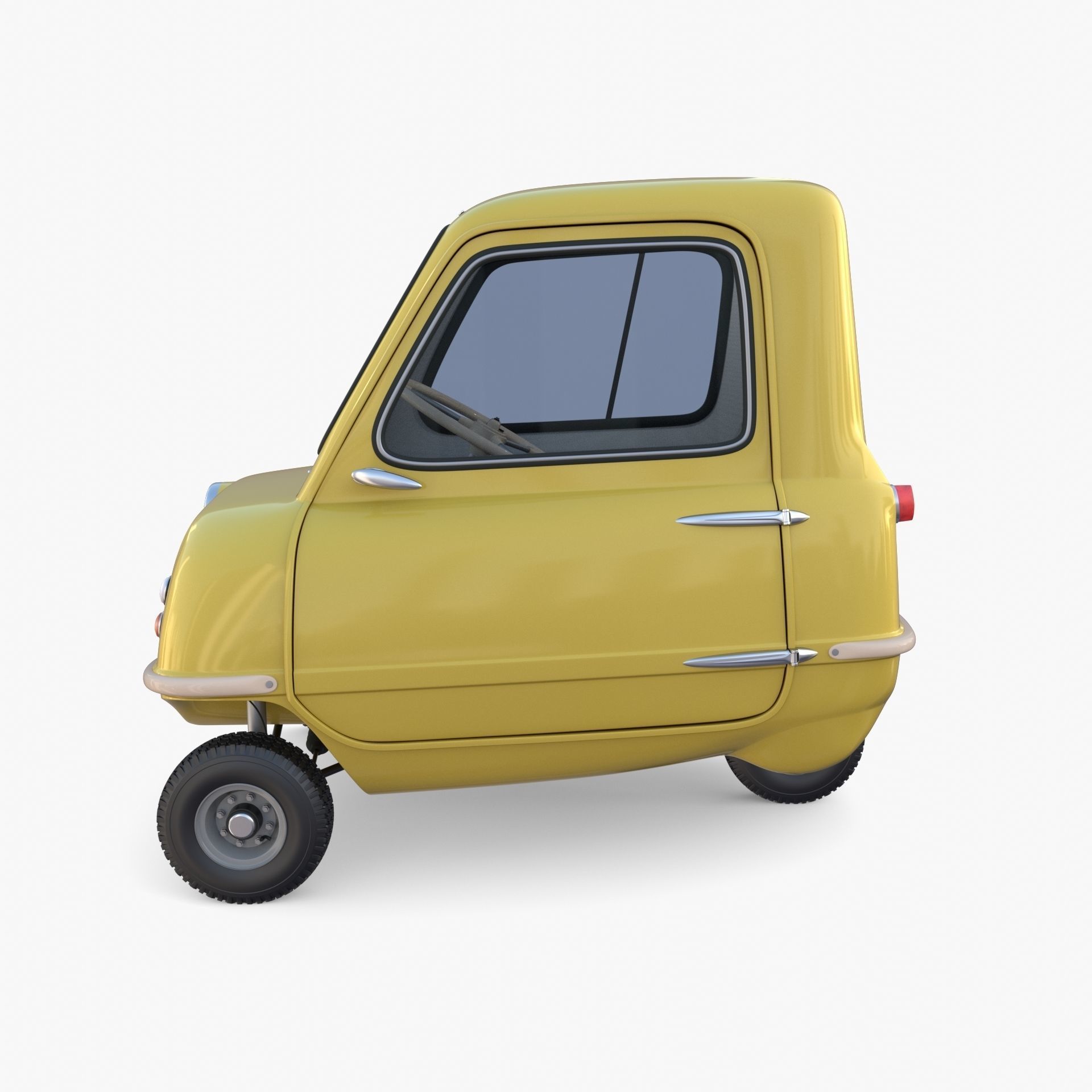 Generic 50cc Microcar with interior and chassis 3D model_11