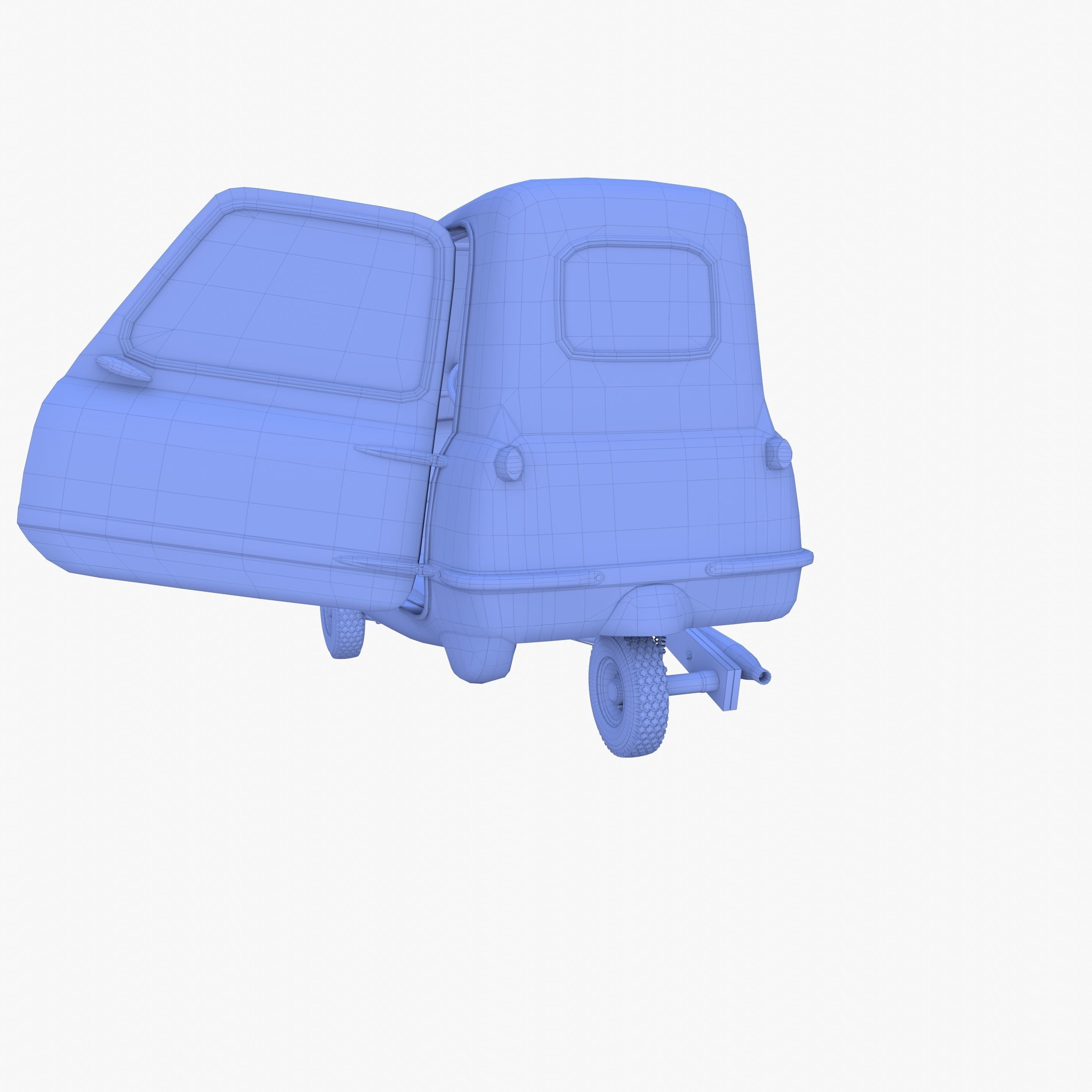 Generic 50cc Microcar with interior and chassis 3D model_17