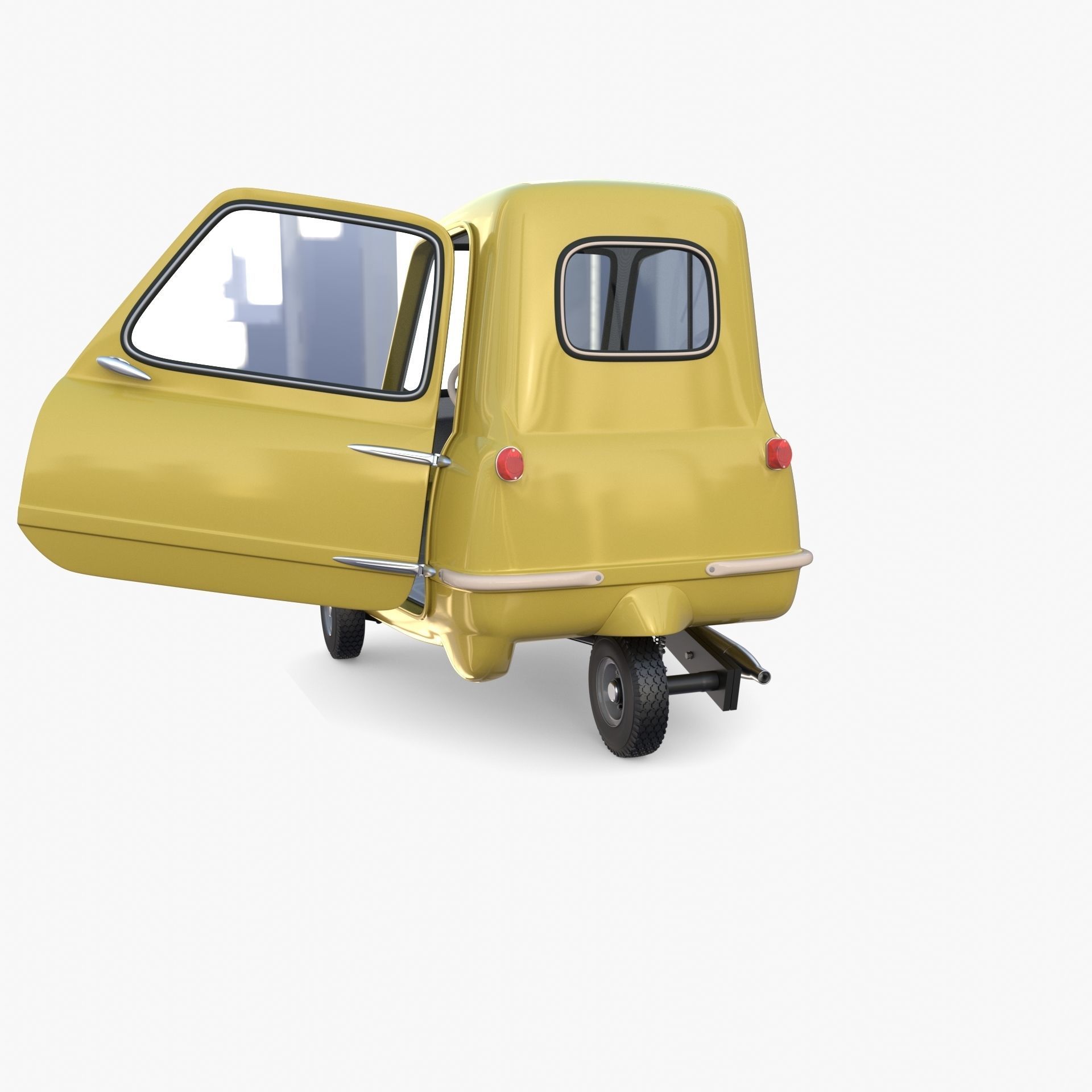 Generic 50cc Microcar with interior and chassis 3D model_13