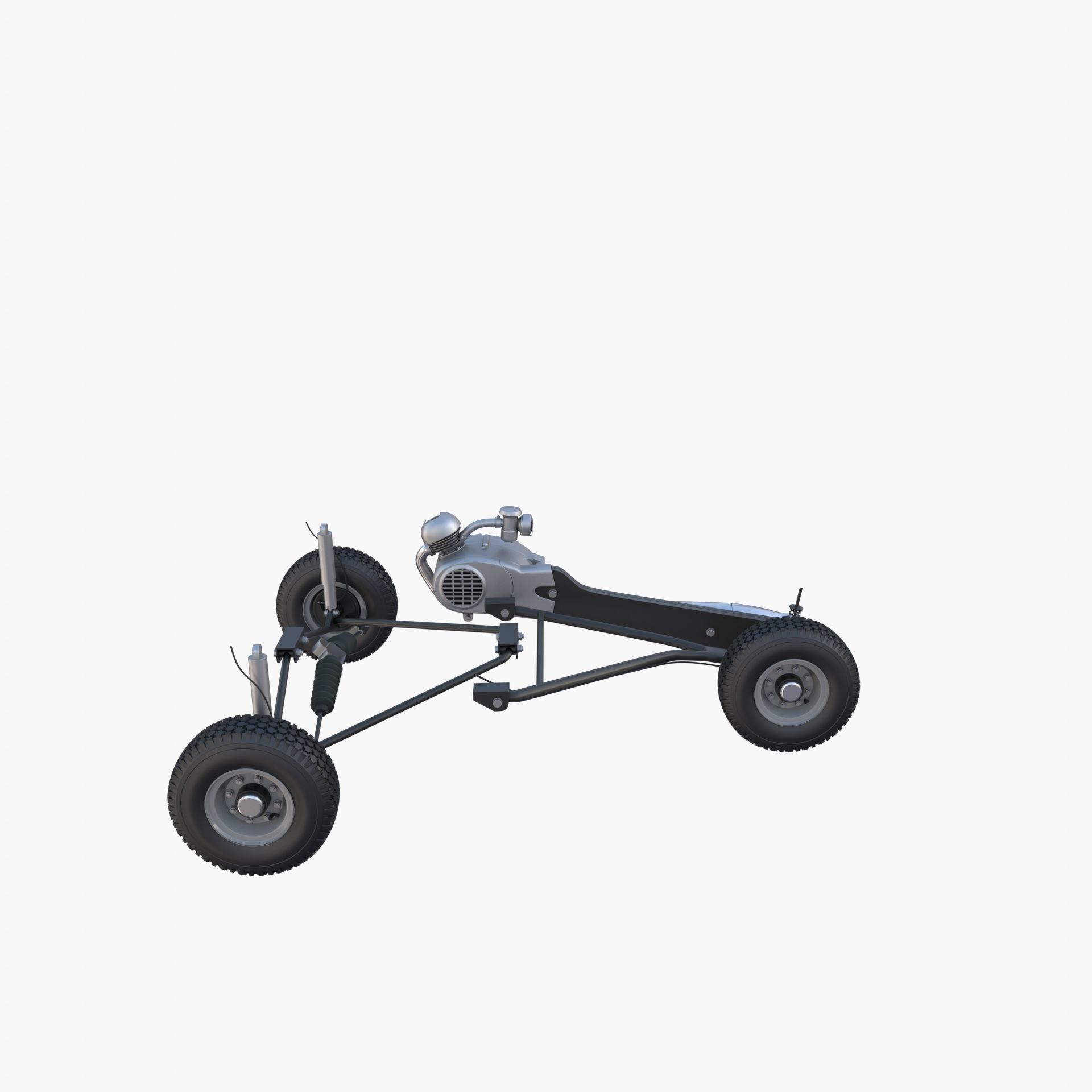 Generic 50cc Microcar with interior and chassis 3D model_15