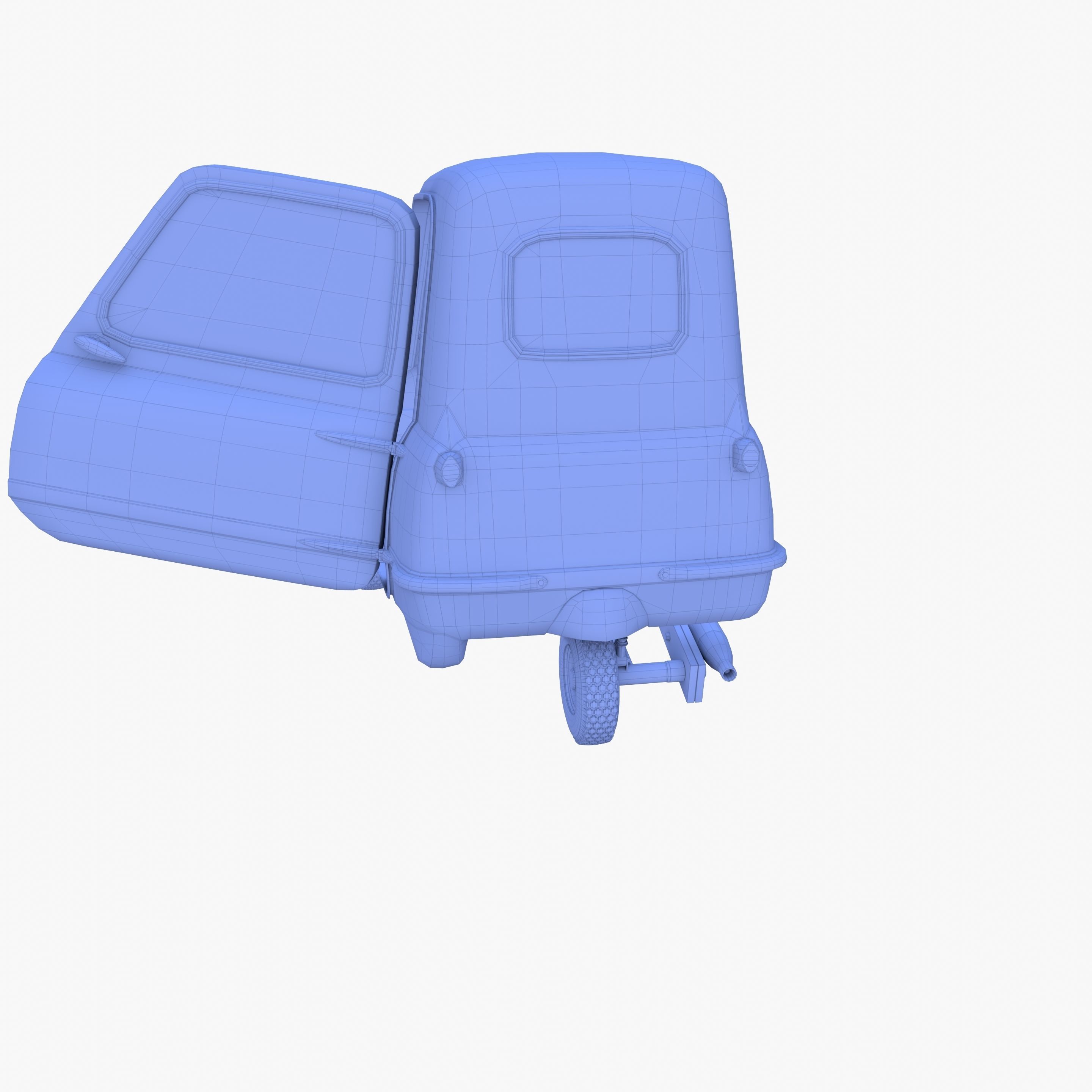 Generic 50cc Microcar with interior and chassis 3D model_19