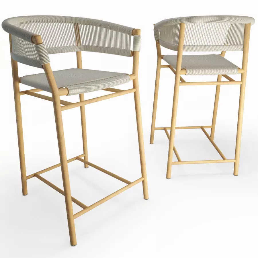 Ethimo Kith Stool 3D model_0