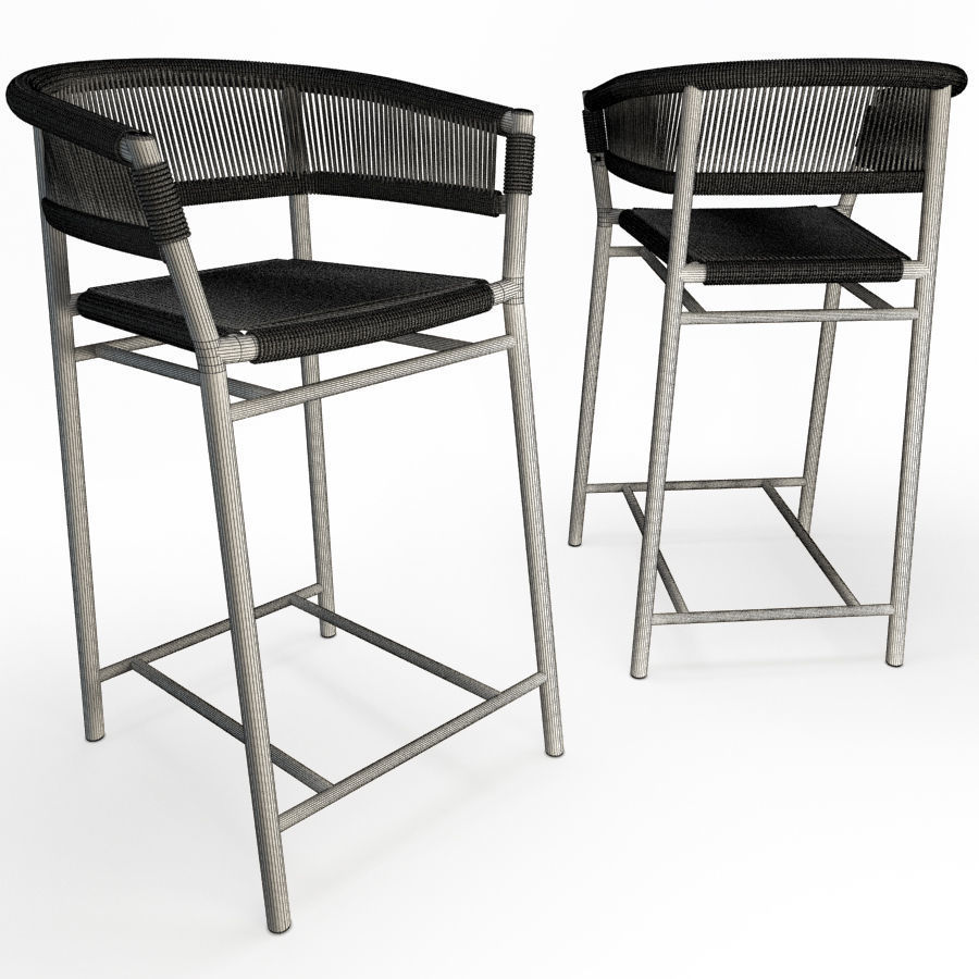 Ethimo Kith Stool 3D model_1