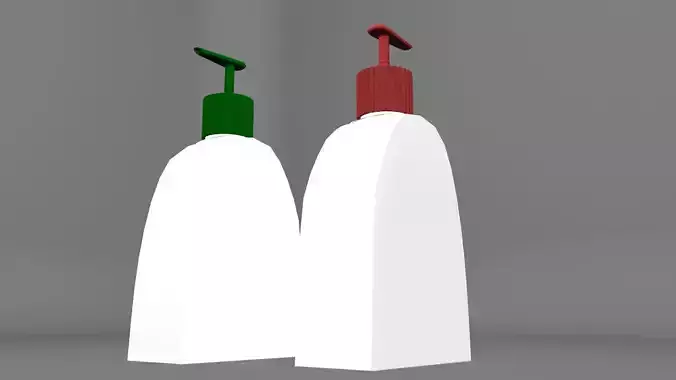 Antiseptic Sanitizer Bottles  Low-poly 3D model