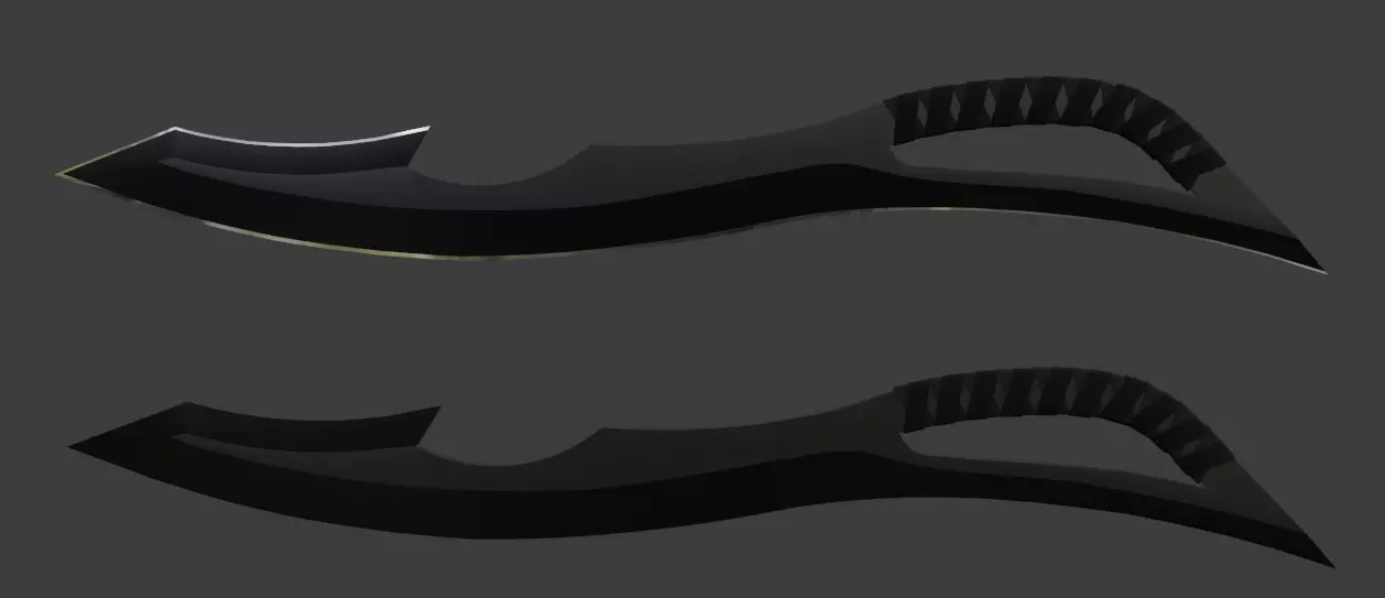 Dark Machete Game-ready Low-poly 3D model_0