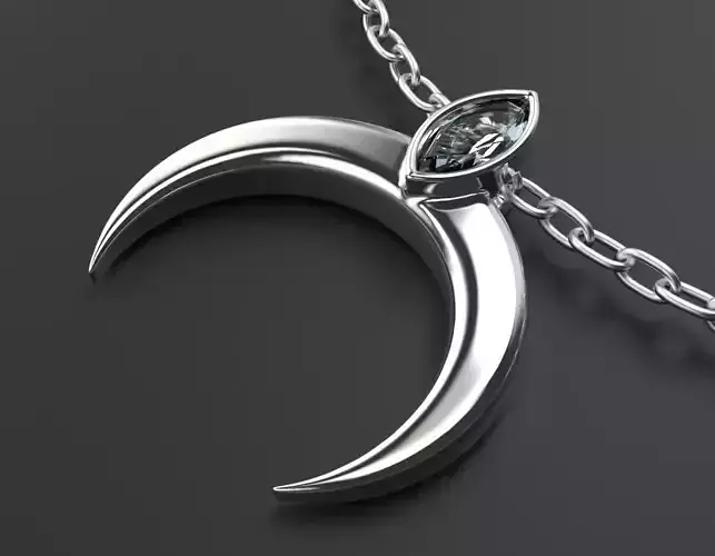 Moon pendant Lunar with a stone 