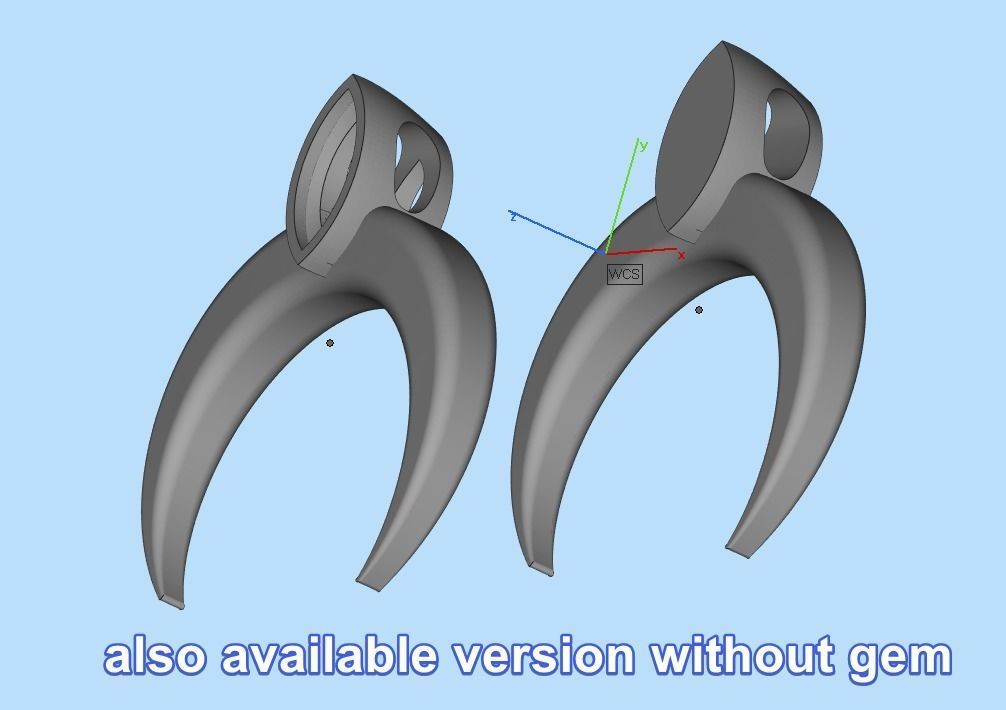 Moon pendant Lunar with a stone 3D print model_14