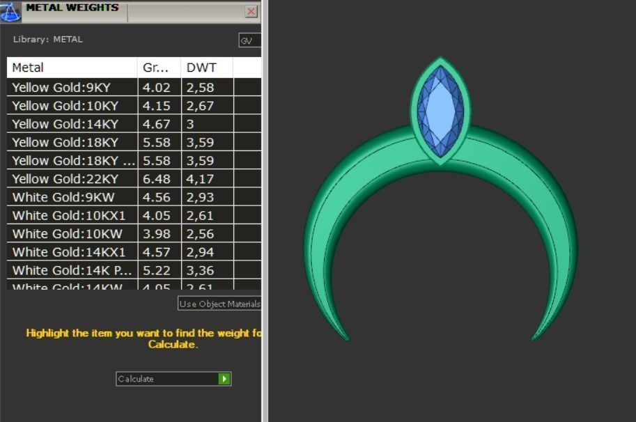 Moon pendant Lunar with a stone 3D print model_4