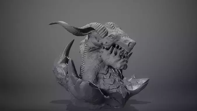 dragon monster  bust head creature