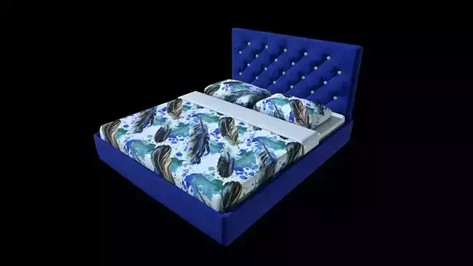 Bed with a soft headboard