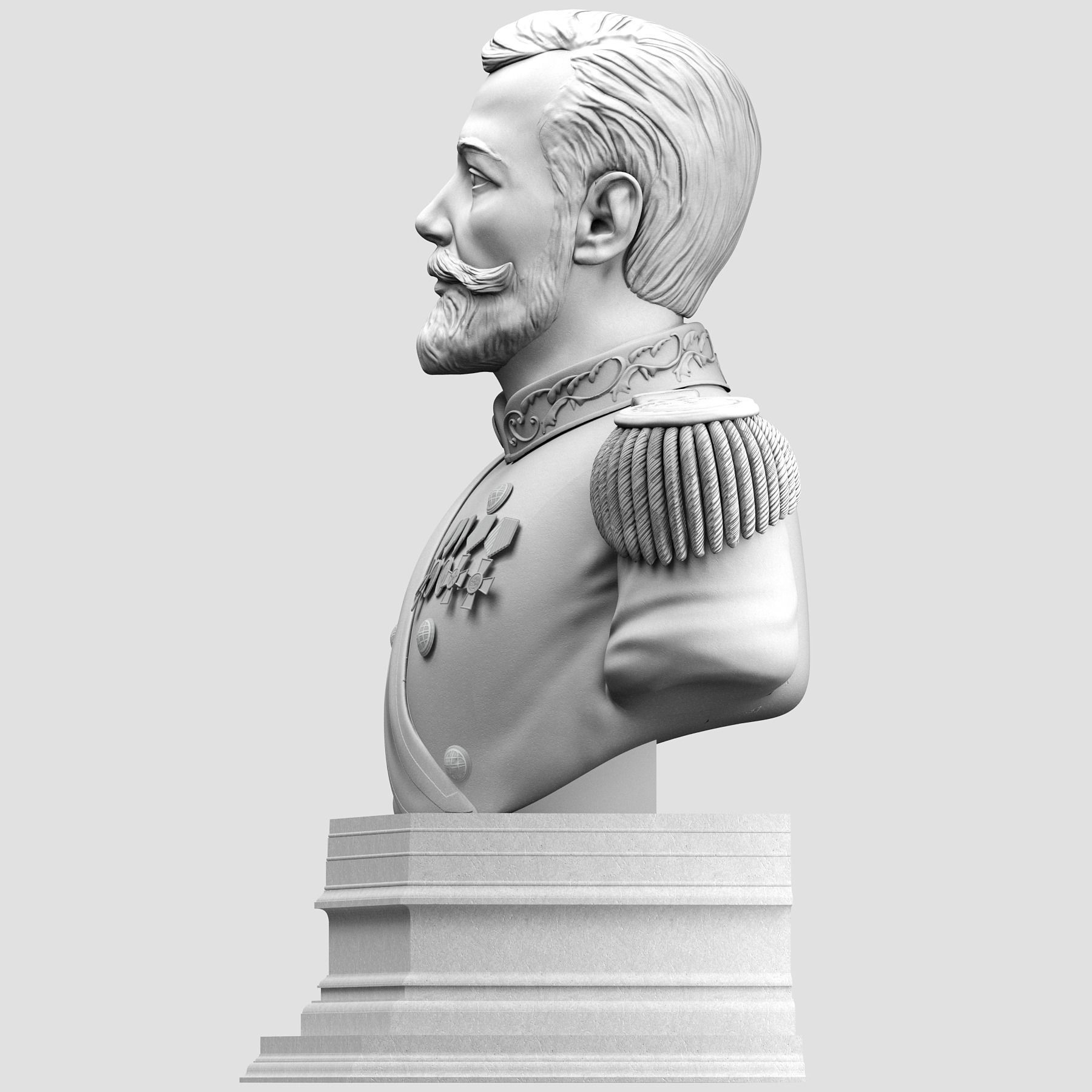 Imperator bust of soldier 3D print model_23