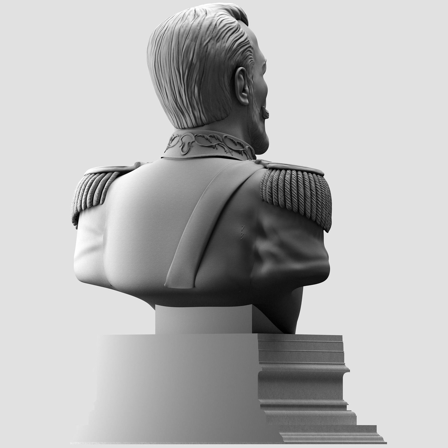 Imperator bust of soldier 3D print model_12