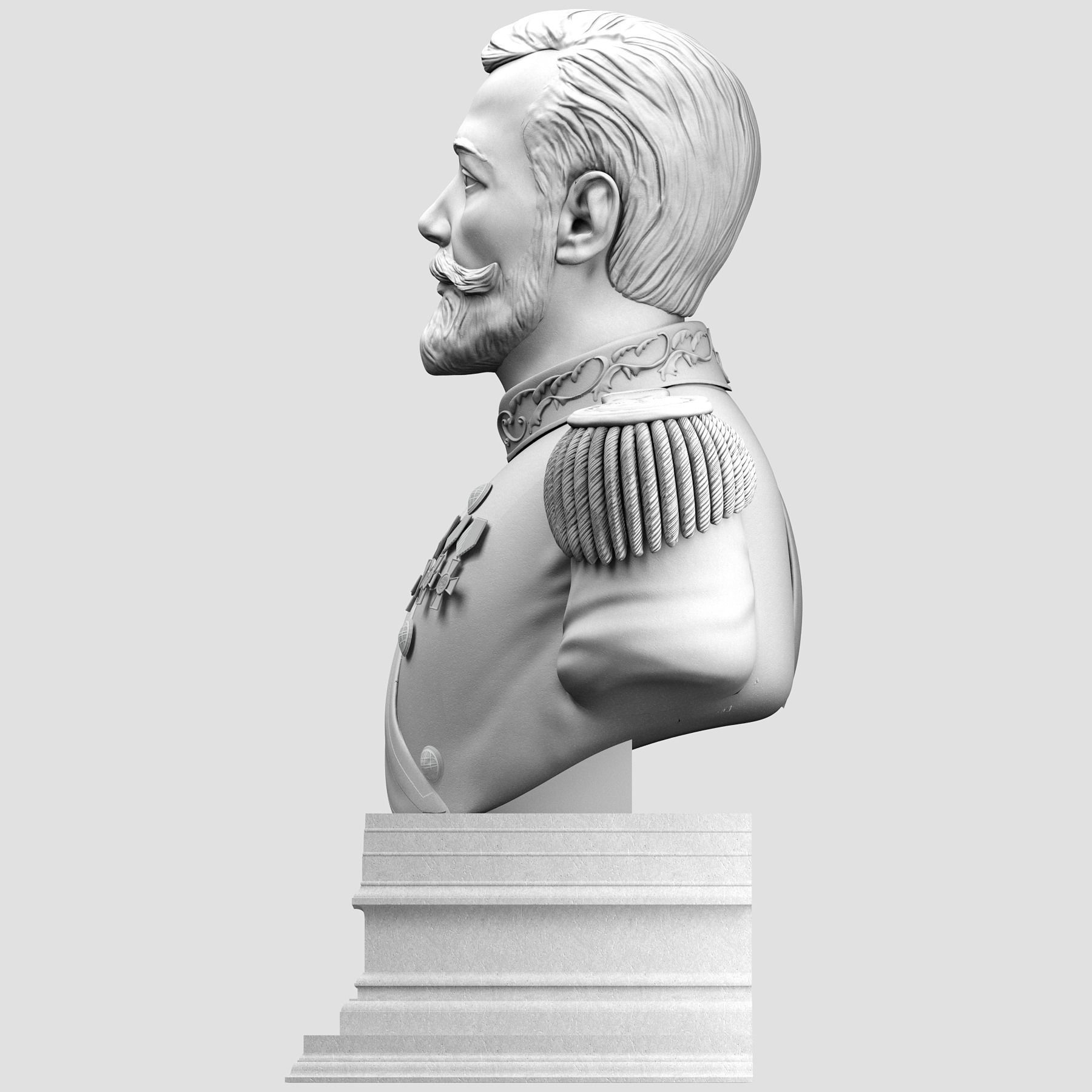 Imperator bust of soldier 3D print model_5