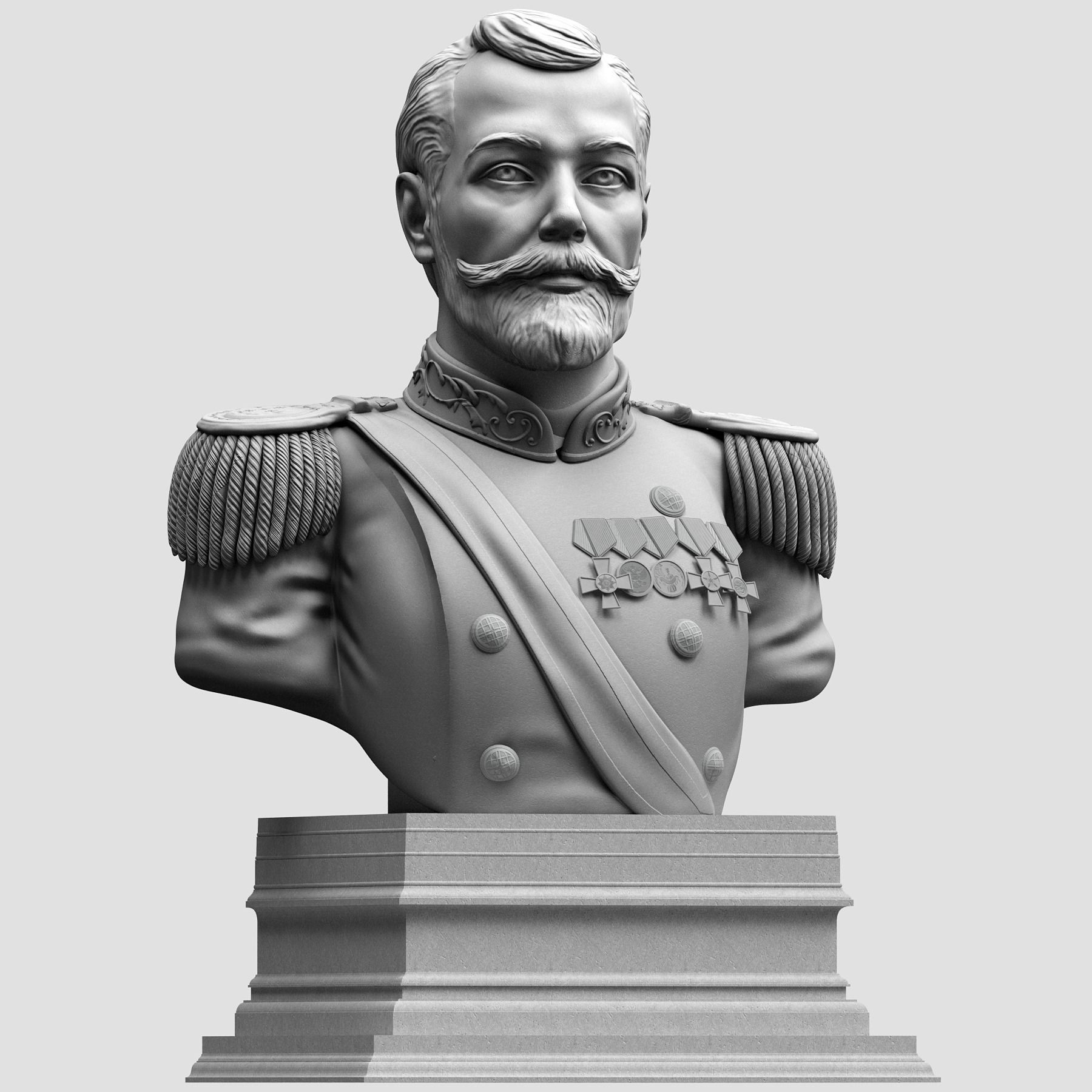 Imperator bust of soldier 3D print model_18