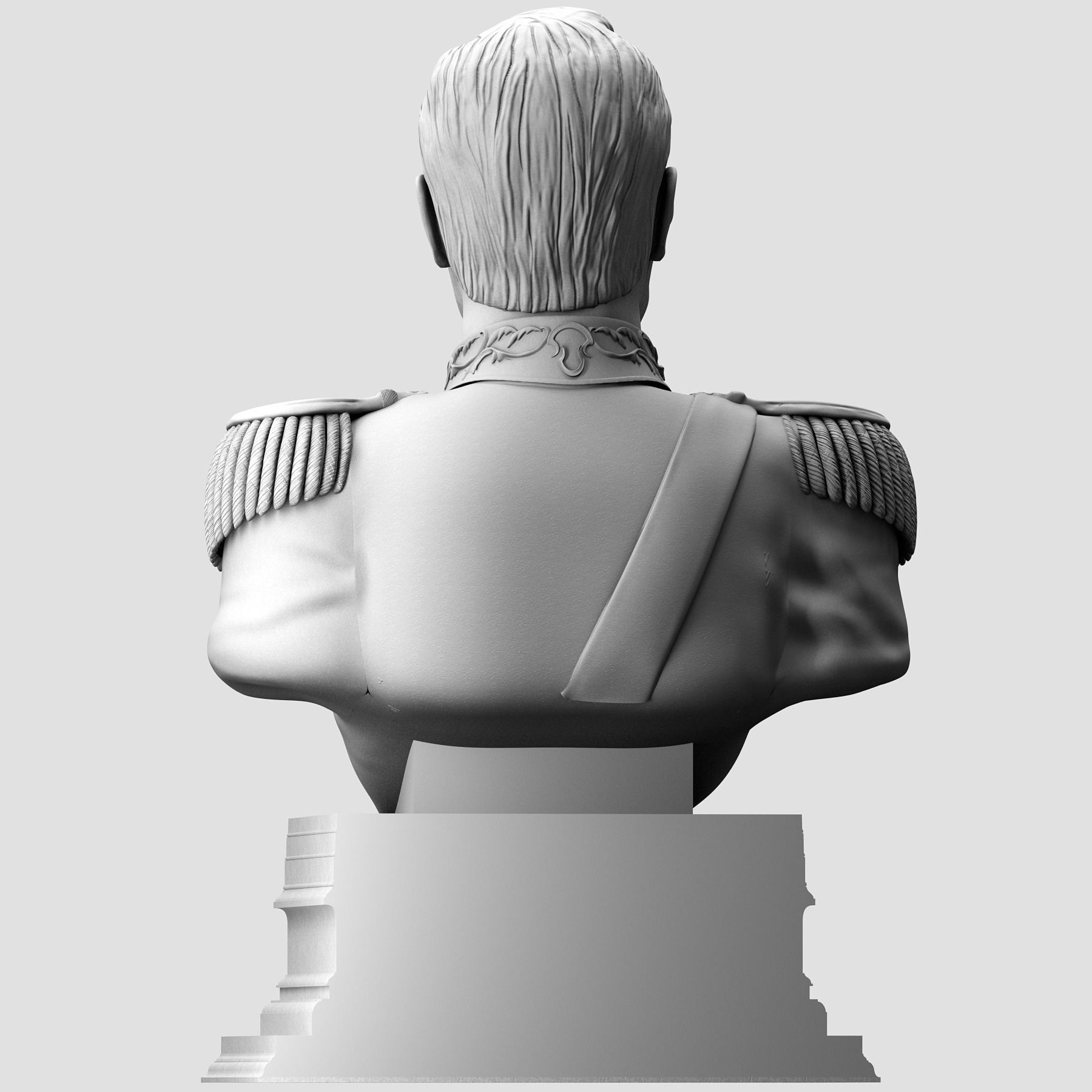 Imperator bust of soldier 3D print model_9
