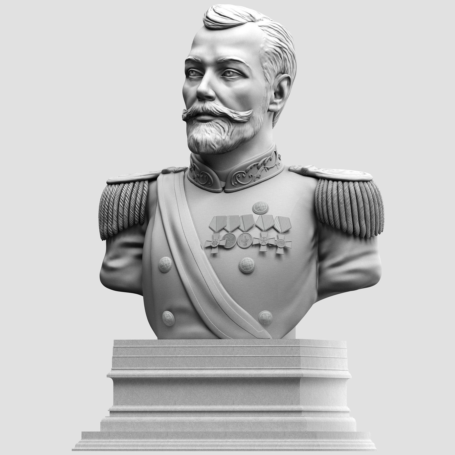 Imperator bust of soldier 3D print model_16