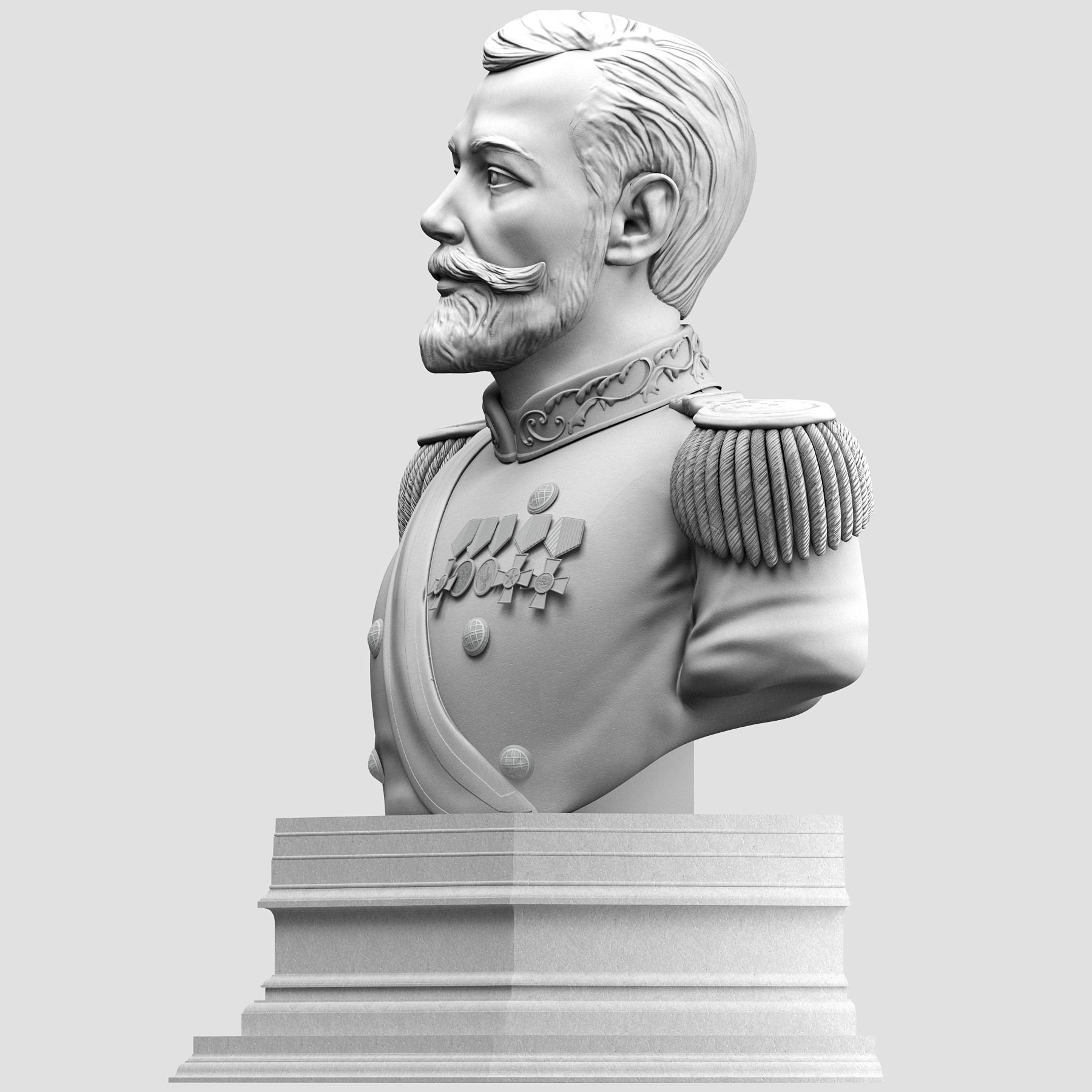 Imperator bust of soldier 3D print model_20