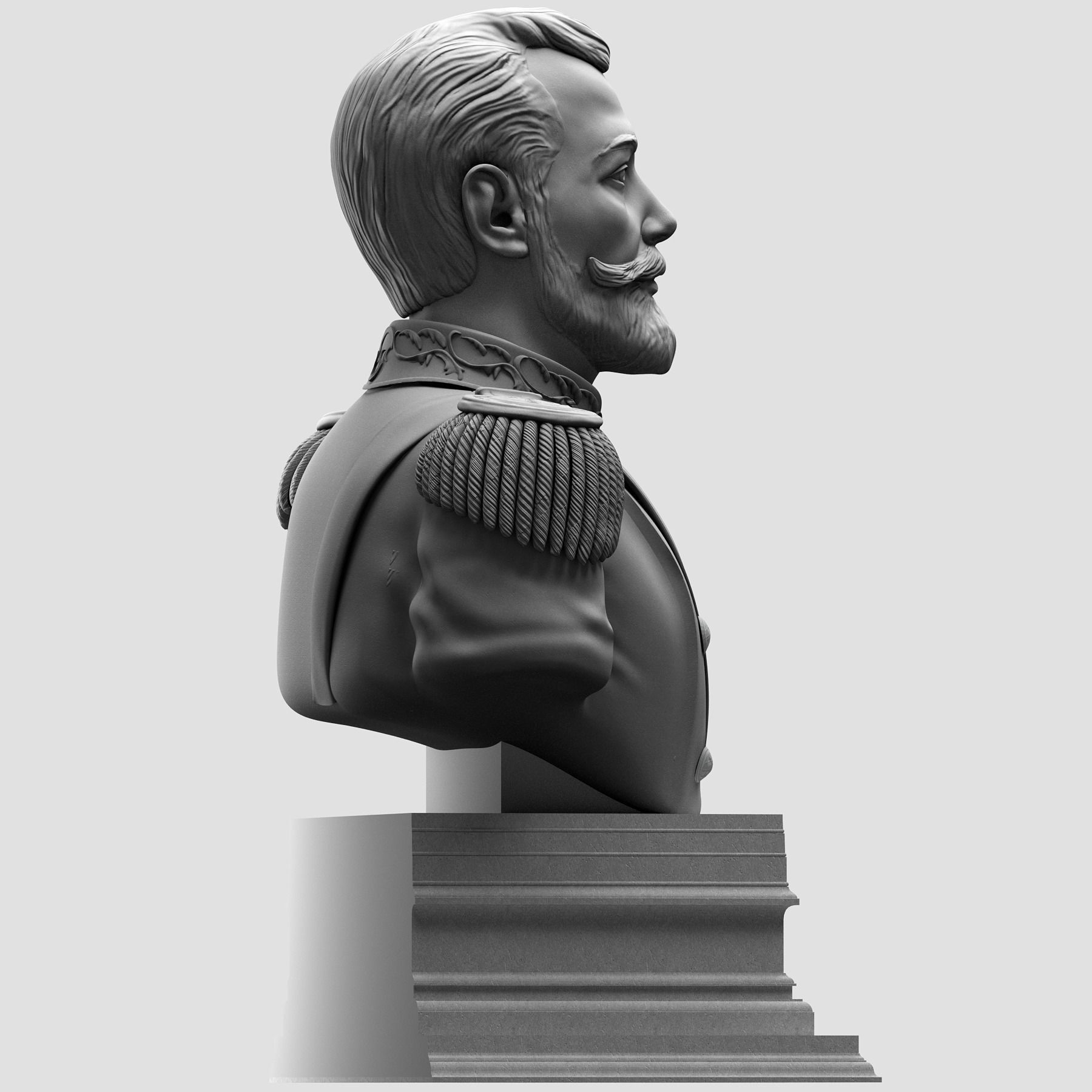 Imperator bust of soldier 3D print model_13