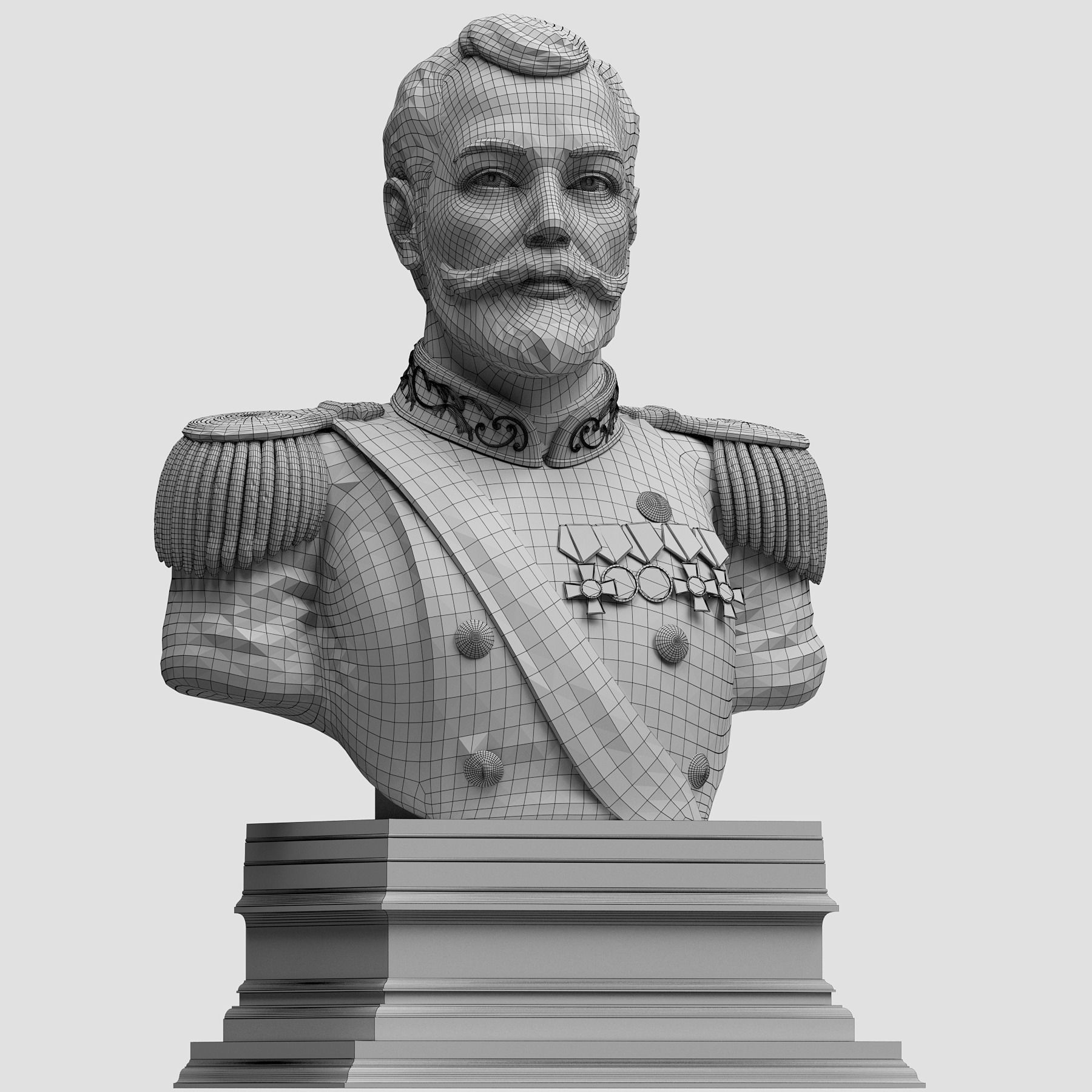 Imperator bust of soldier 3D print model_22